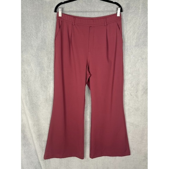 HALARA Pants - Halara Pants Women Large Burgundy Flex DayStretch High Waisted Pocket Work Flare